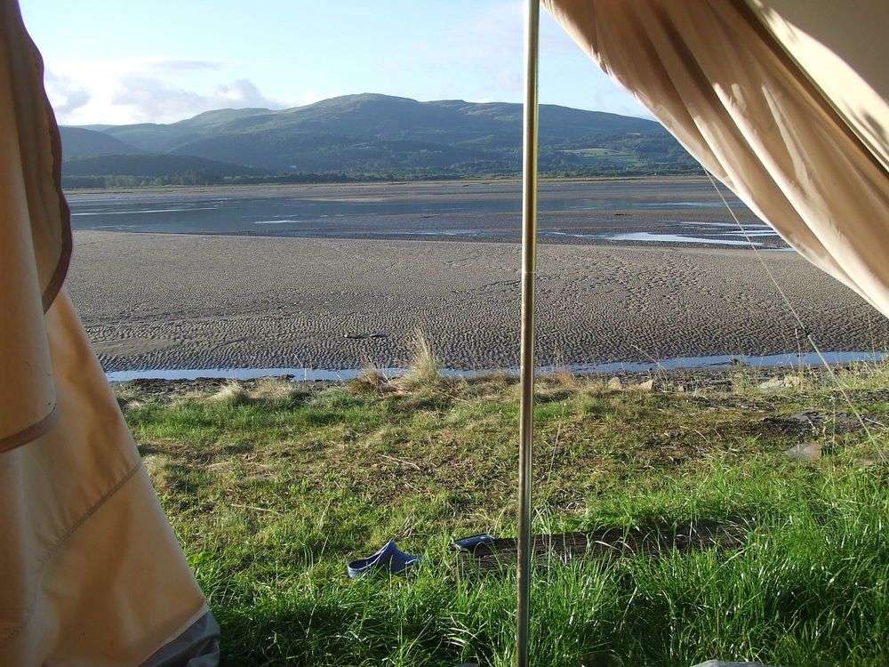An ever-changing vista, as the sands are revealed and hidden by the tides... All three pitches share the same amazing view...