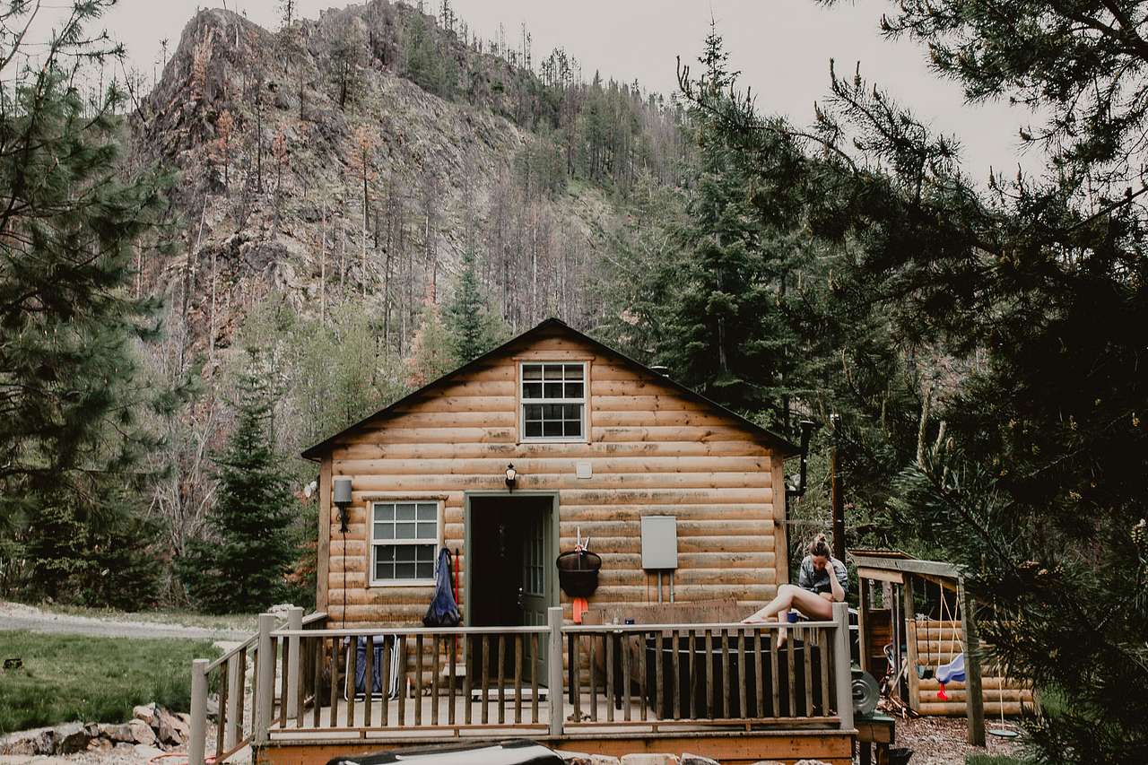 View from the back yard of the house.