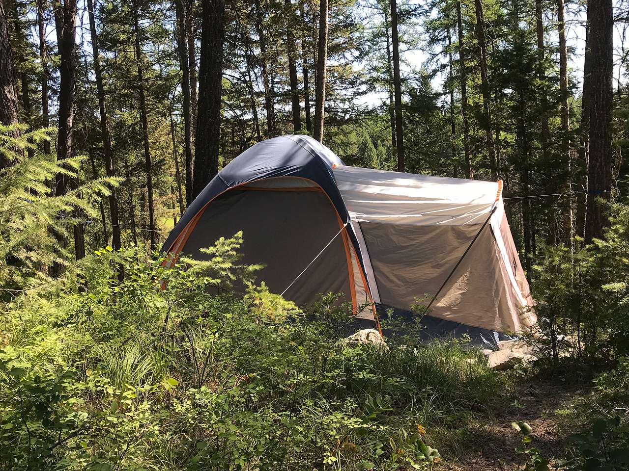 We offer two tented site with spacious tents and airpads.  Roll in and roll out your sleeping bag.