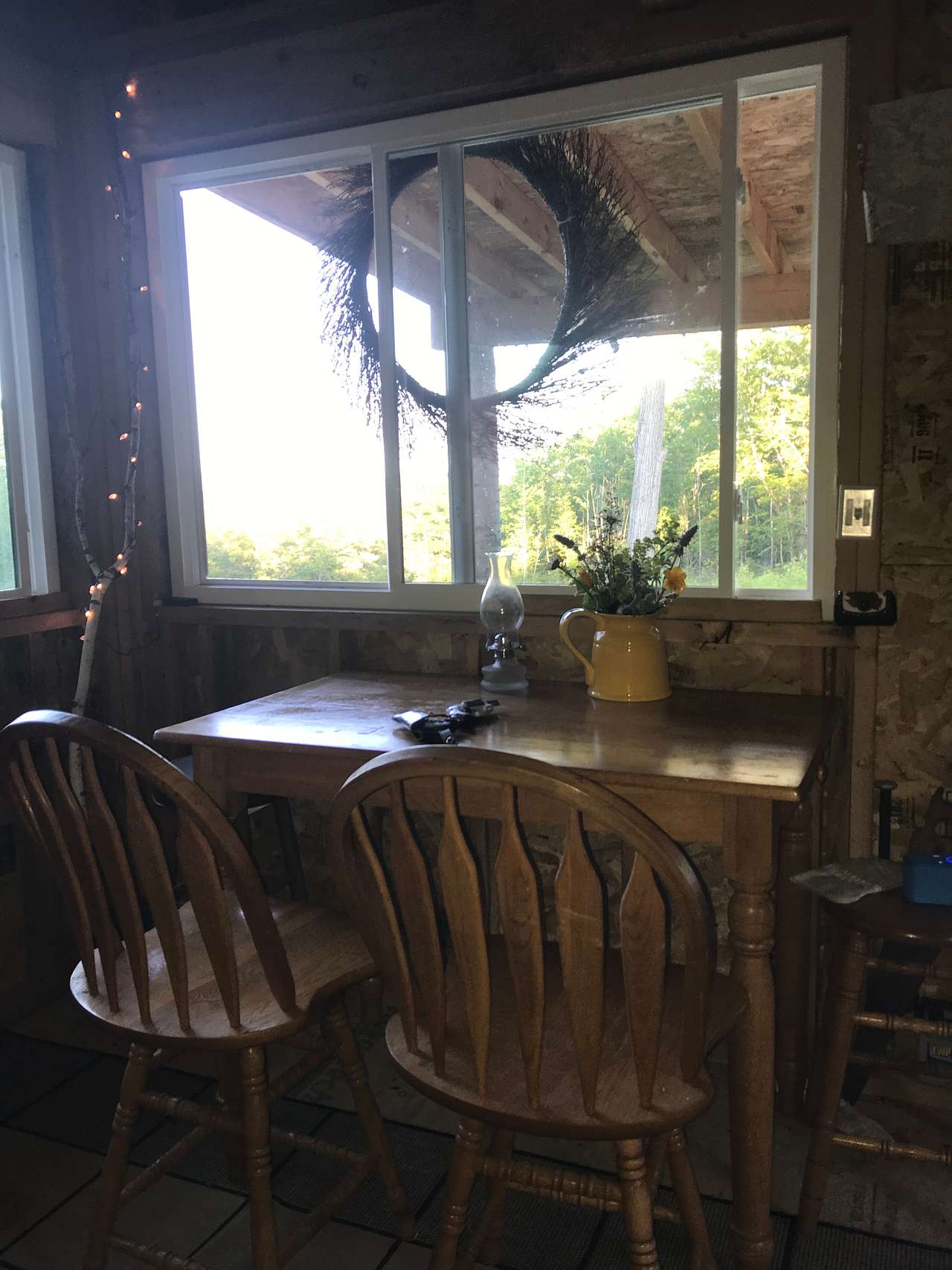 High top kitchen table overlooking view