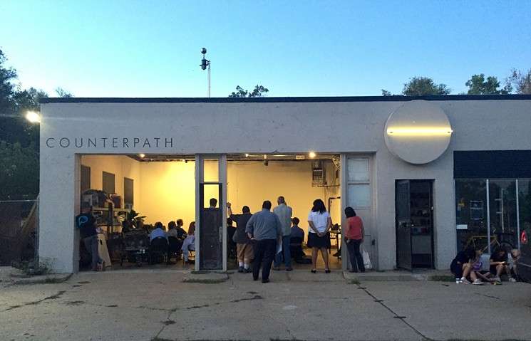 A recent community gathering at Counterpath. This is the front of the building.