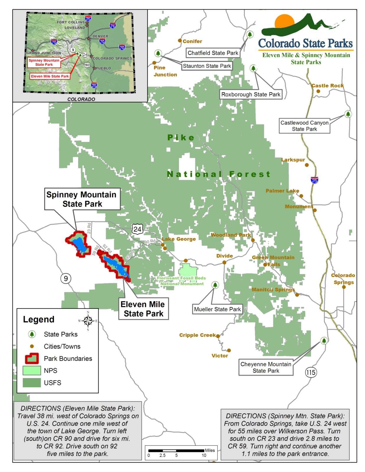 This map shows where you can find a State Park near us. 