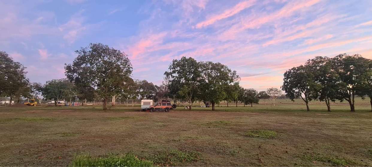 Sunrise over unpowered campsite