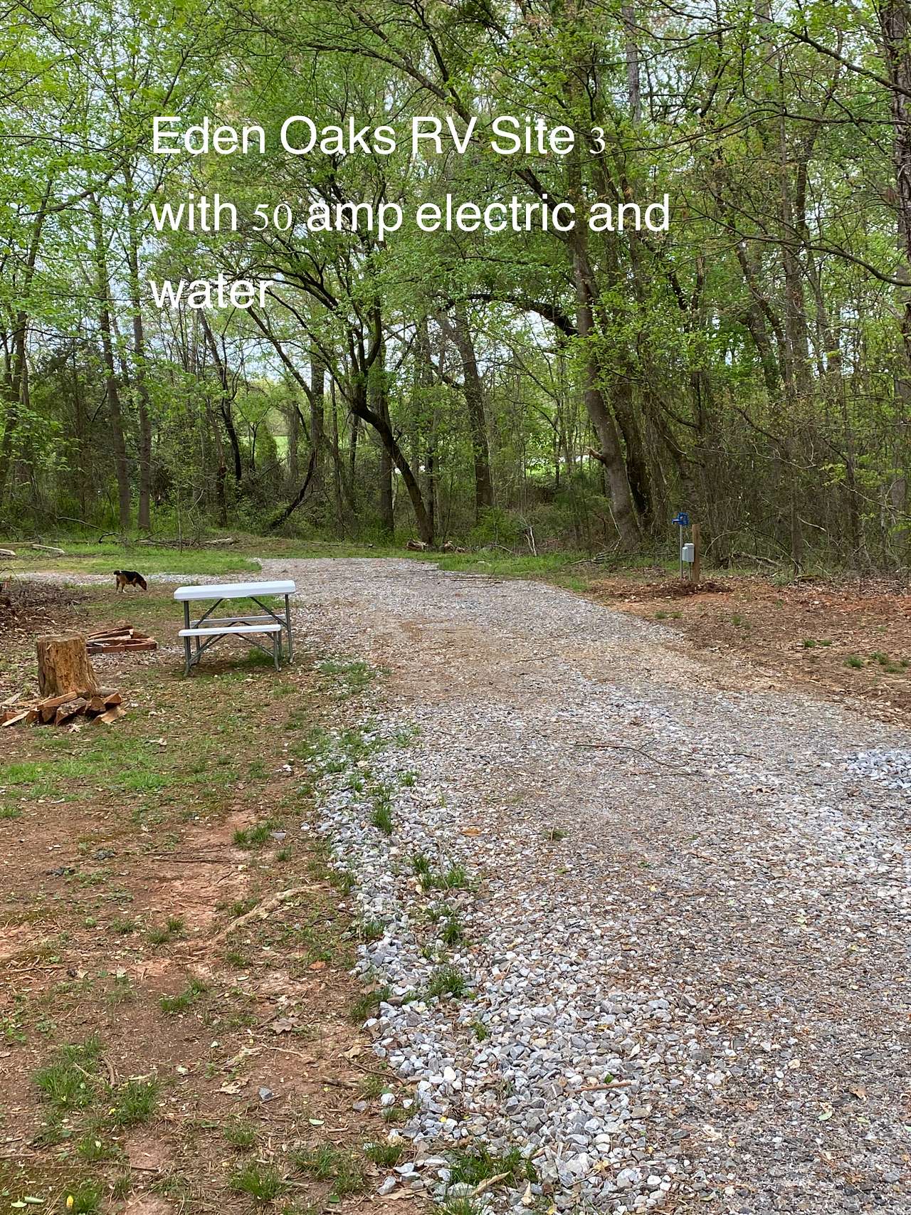 RV Site 3 with a 50 amp electrical hookup and water.