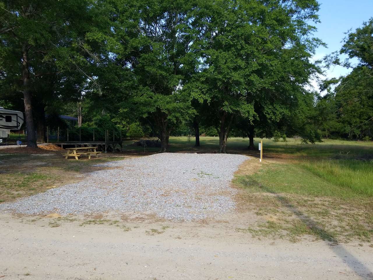 A summer time pic of the site shows there is plenty of shade