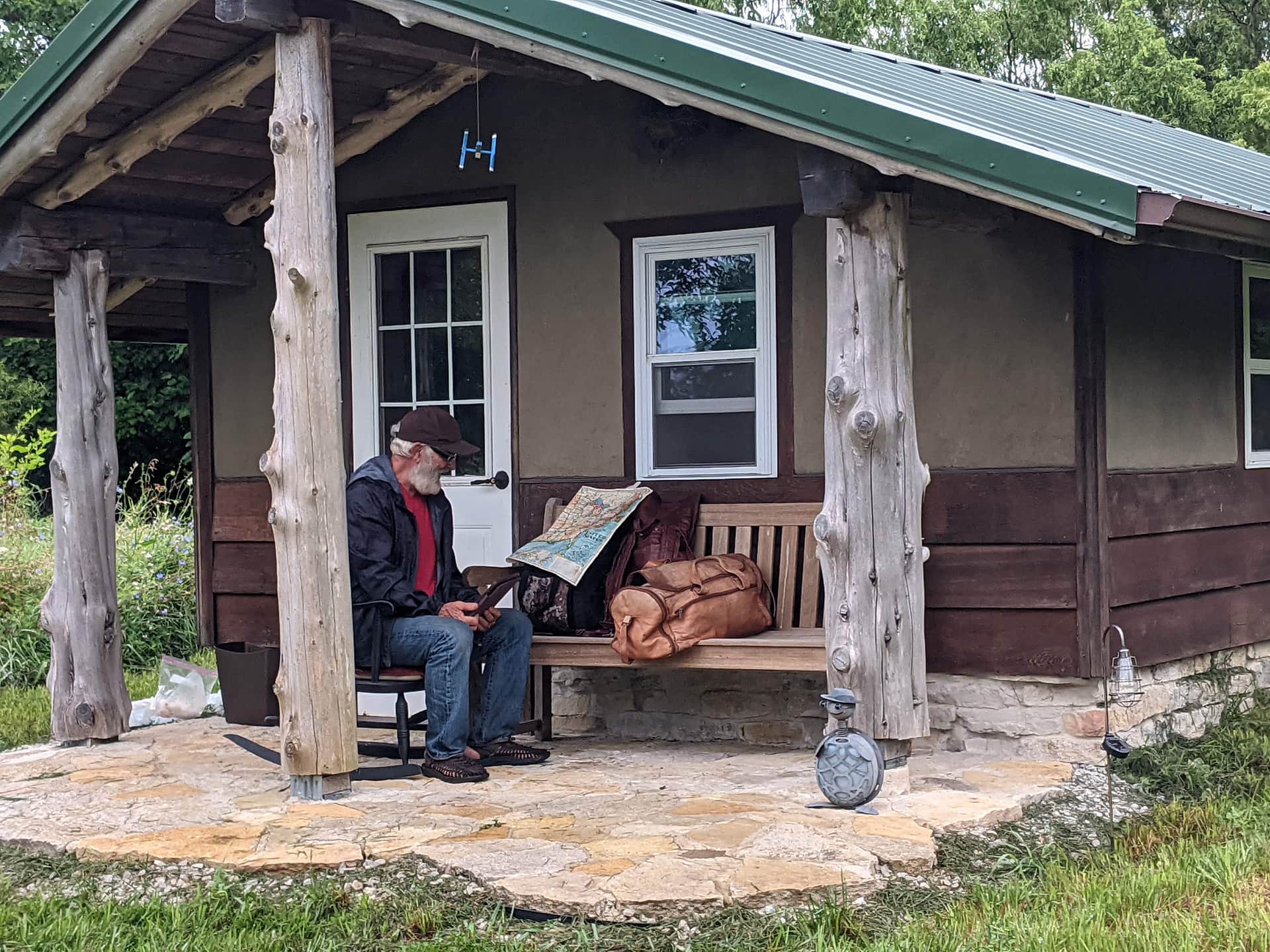Greg here is just stopping through for one night on his trip around the country. Was on his bucket list and he's doing it! Cabin is often open on weeknights. 