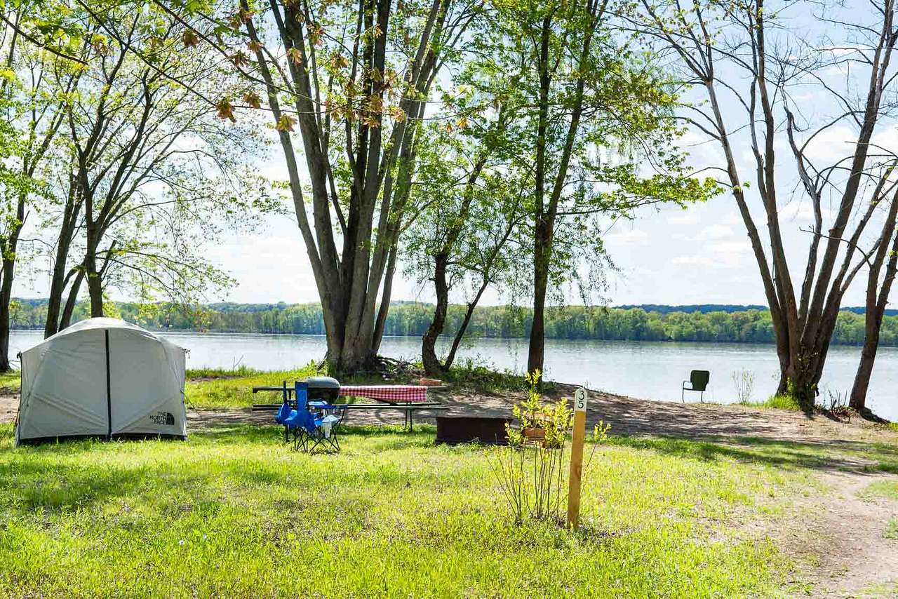 The site at end of the peninsula overlooking Spring Lake.