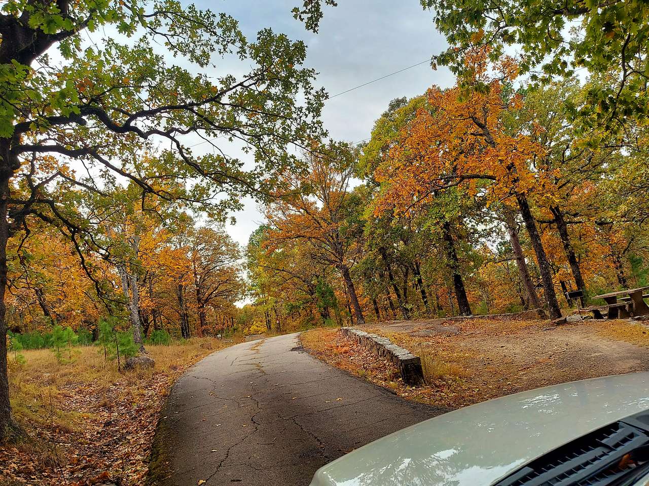 Campsite is pictured on the right side of the photo.