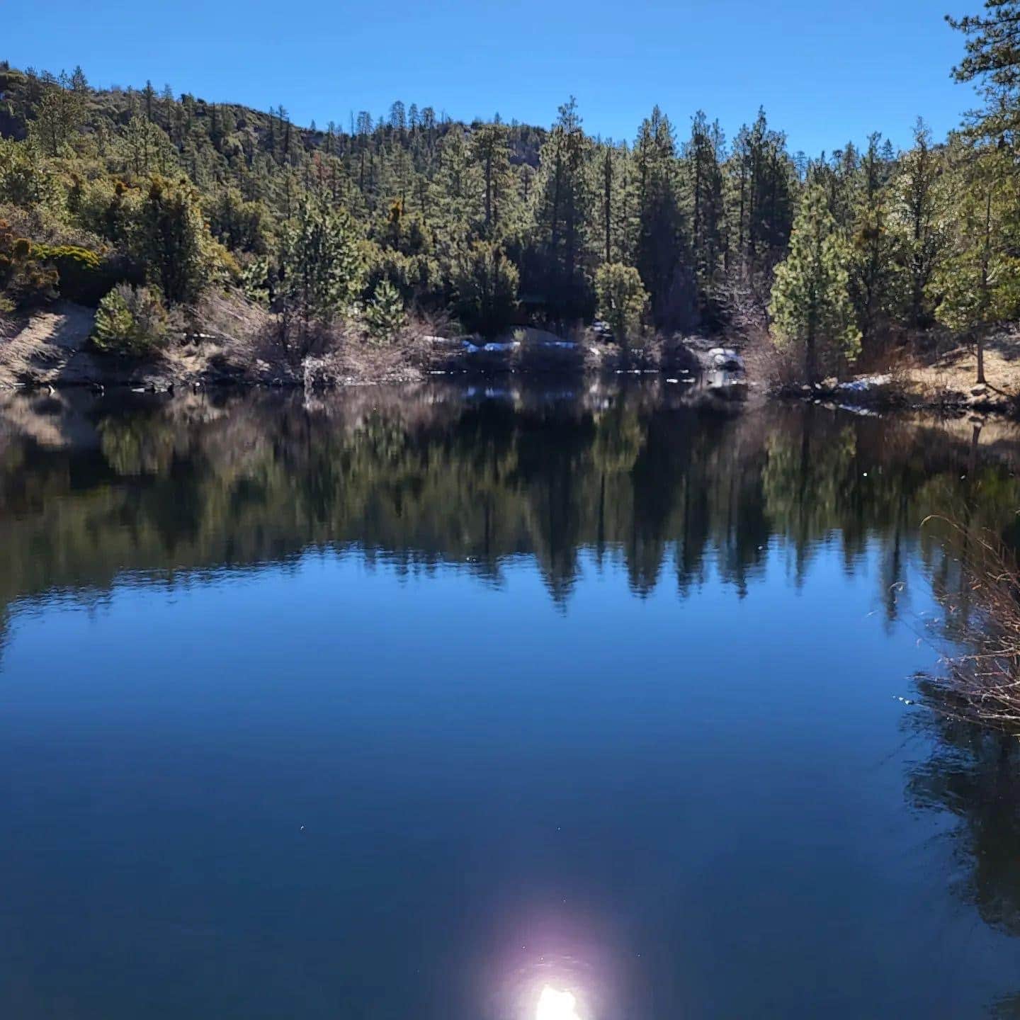 The private lake on property 