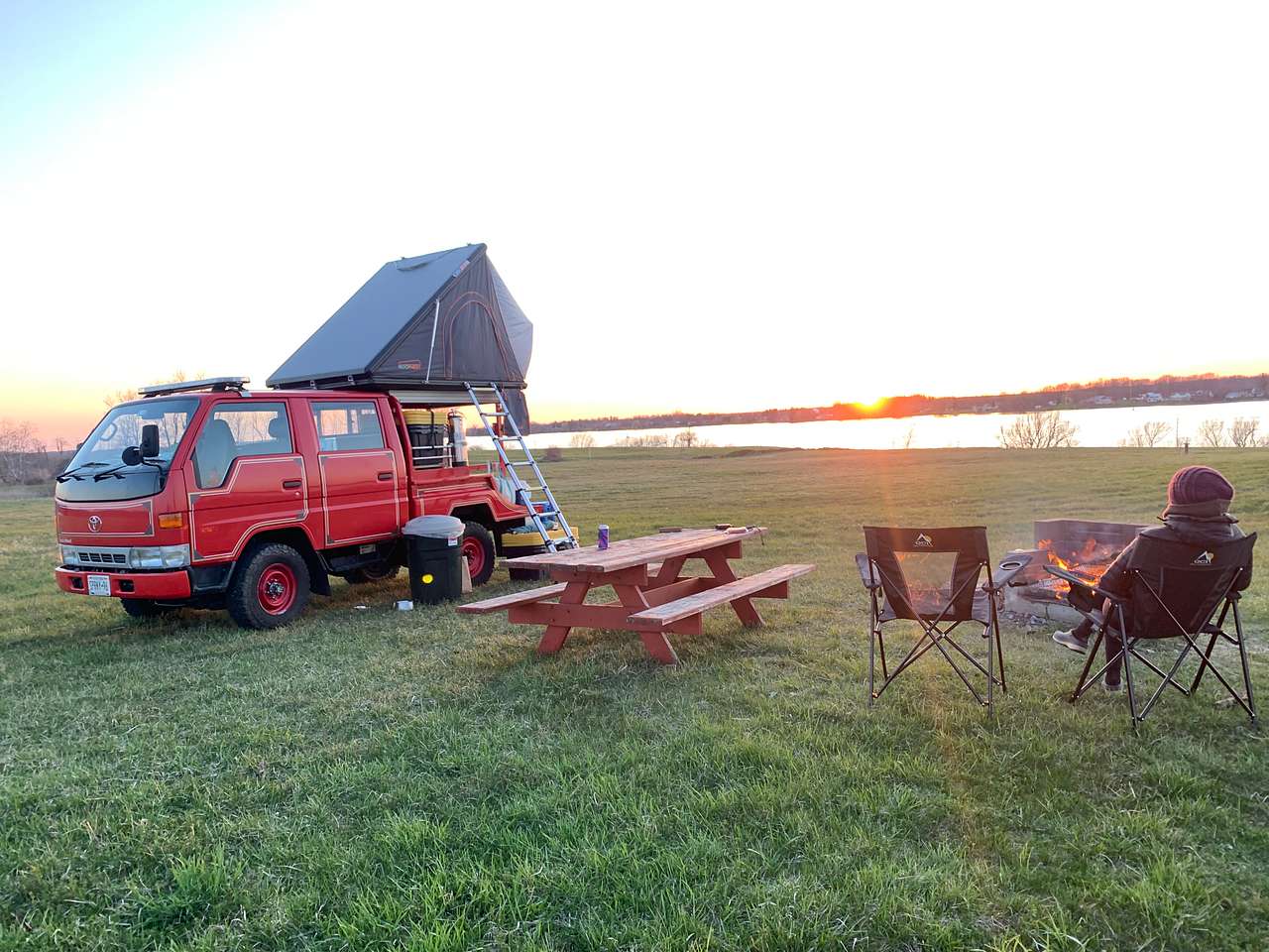 watching the April sunset