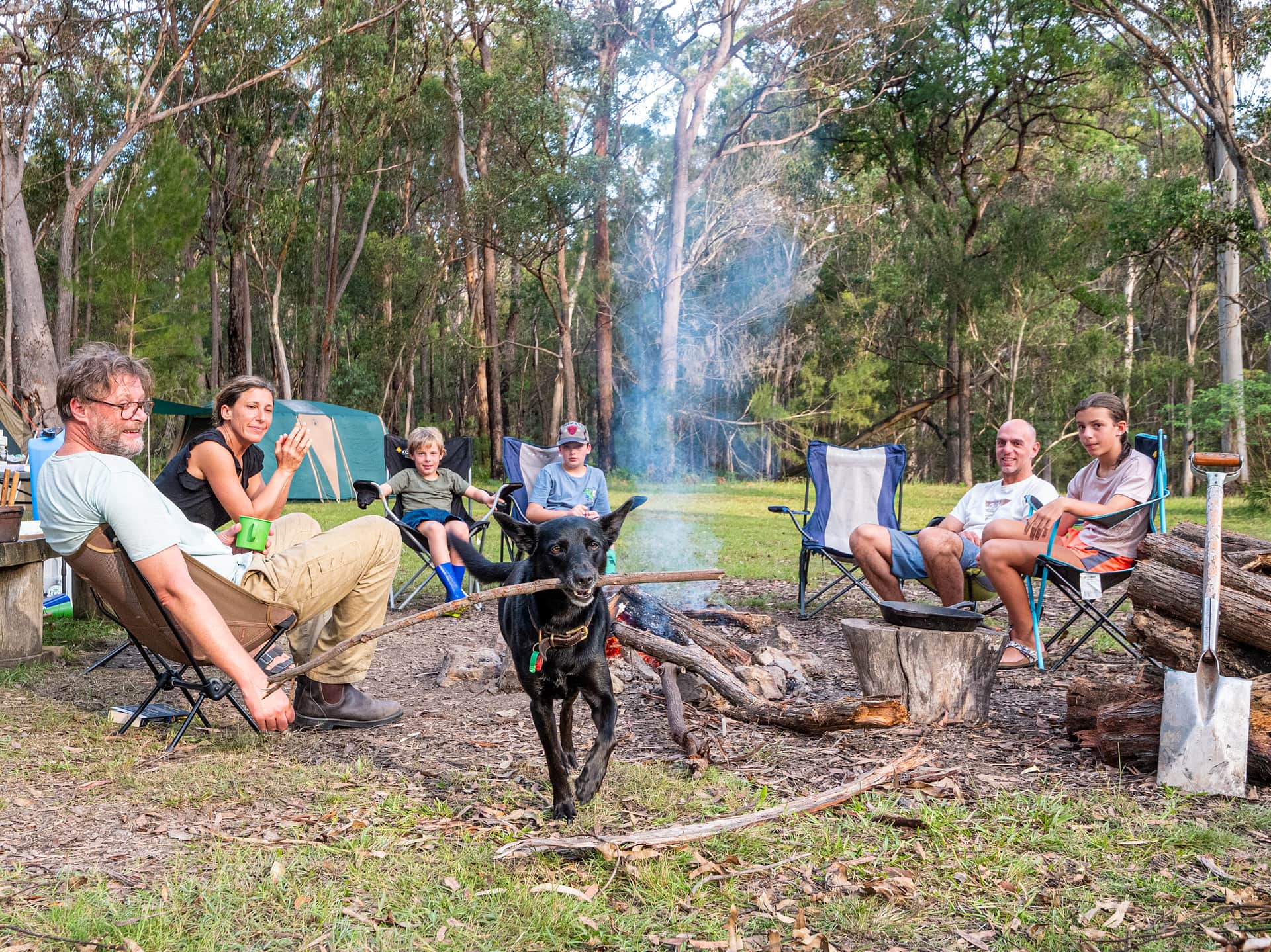 Relaxing around the fire