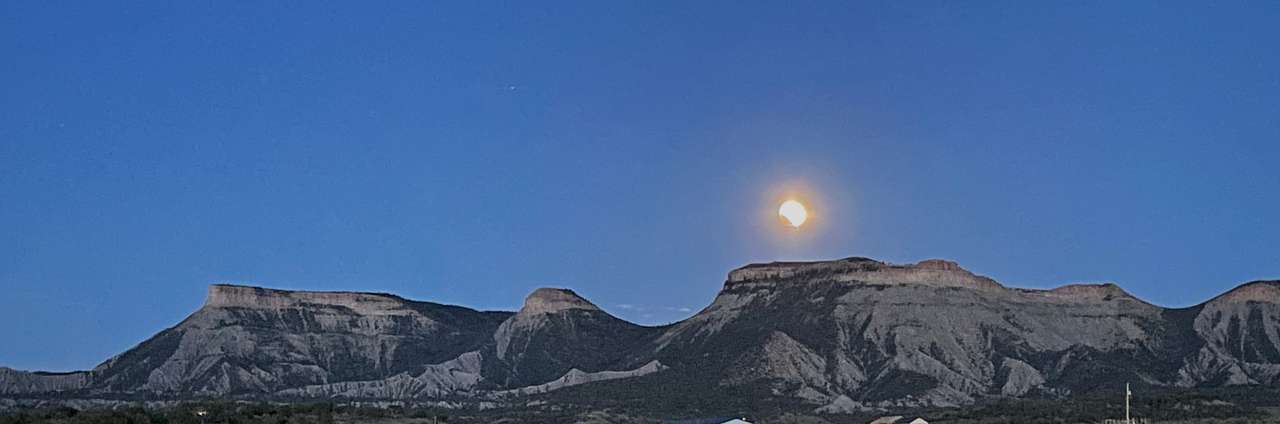2022 Lunar eclipse starting over the Mesa. Taken from Bright Star Campground (with an iPhone)

