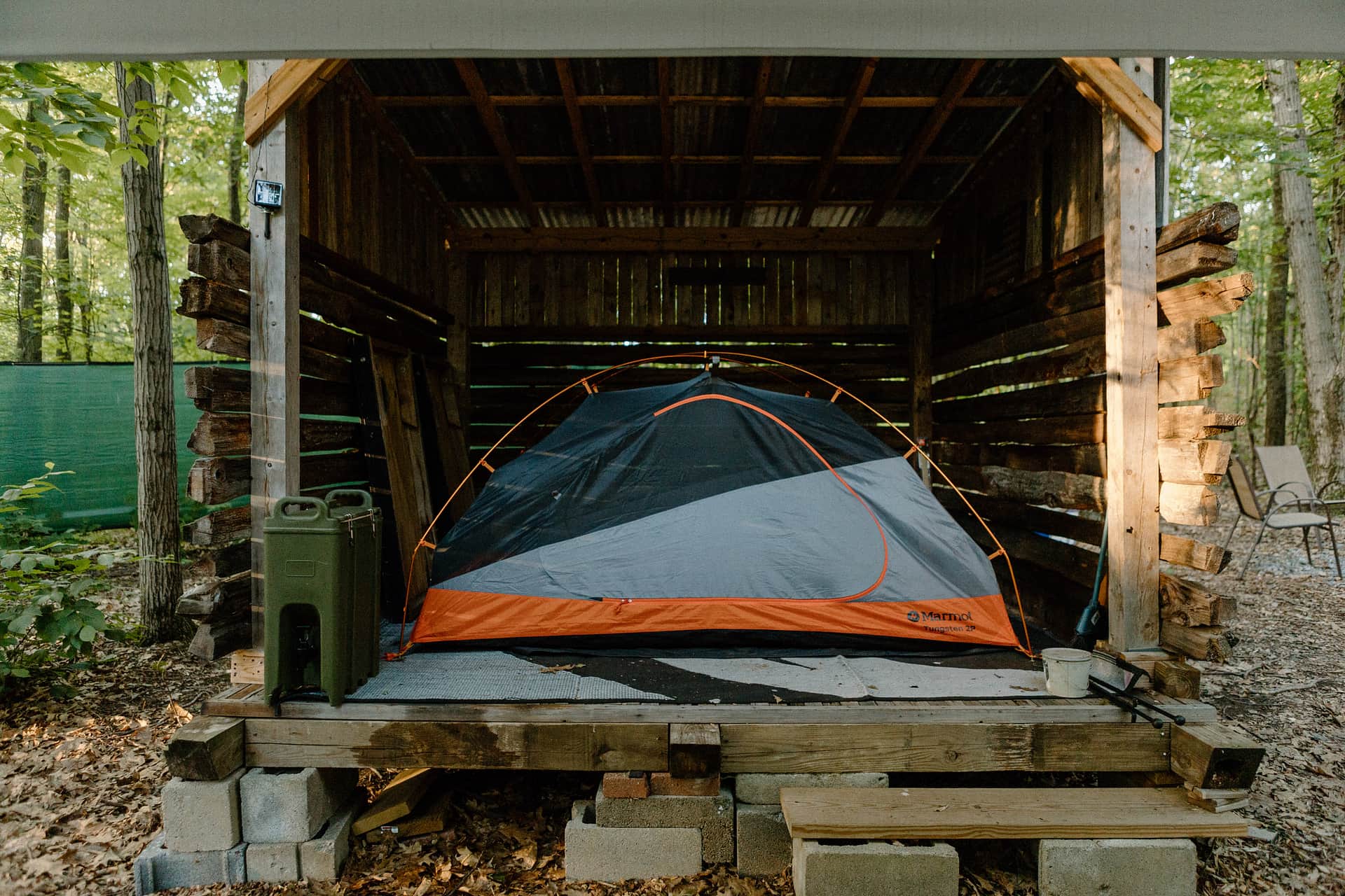 the lean to perfect for a small tent, or hanging out in !