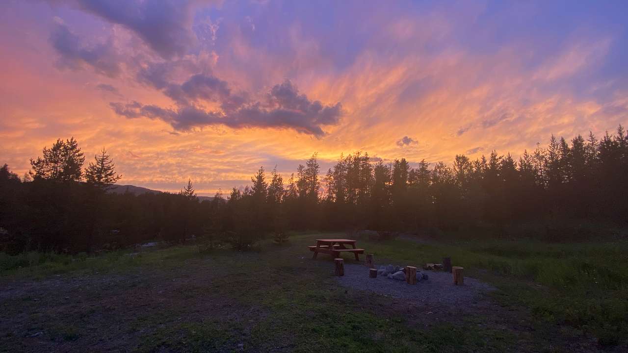 Those big Montana skies! RV site 1 at sunset ☺️