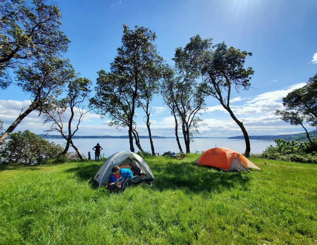 Camping on the Bluff.