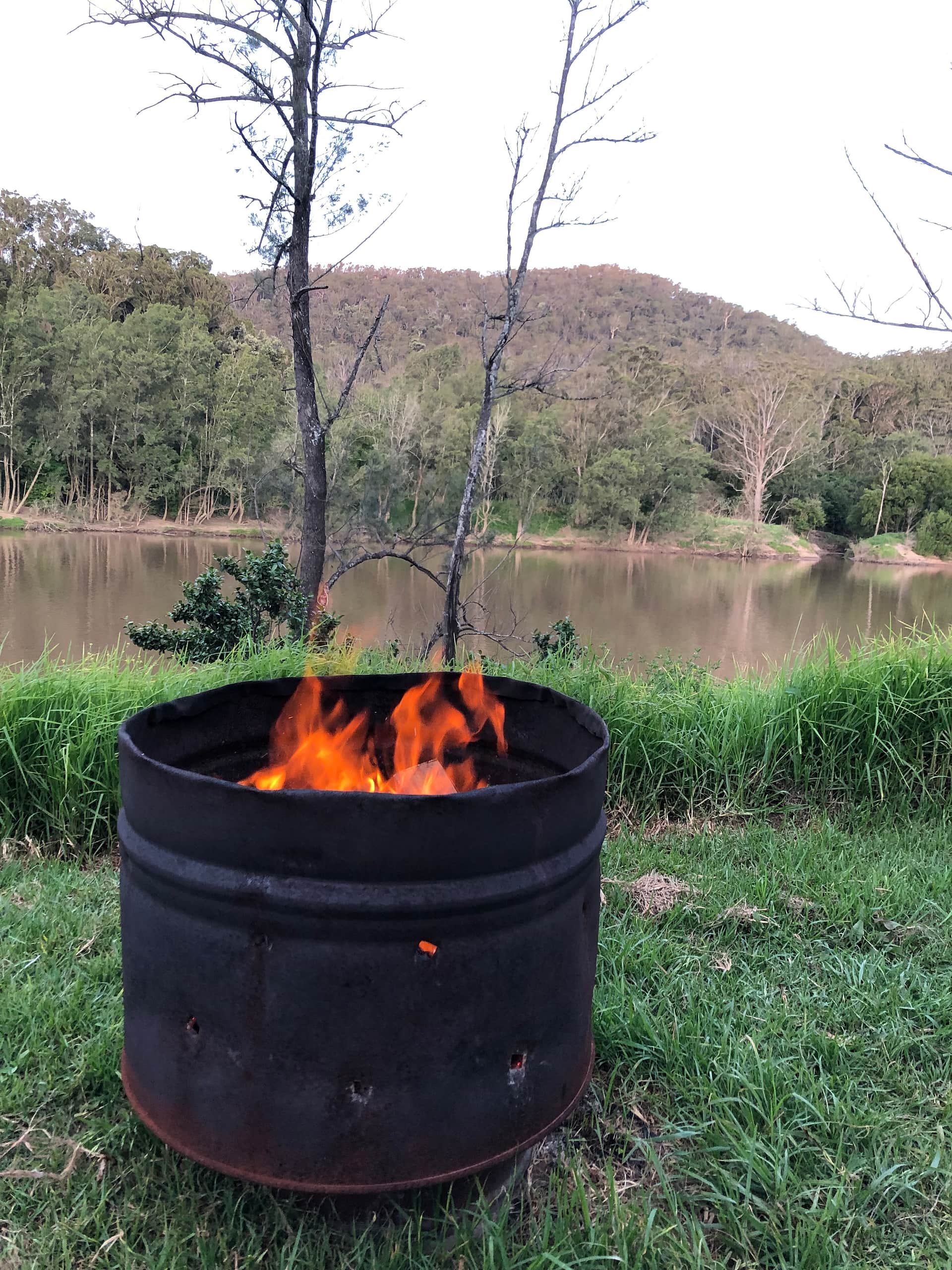 Each campsite has its own fire pit