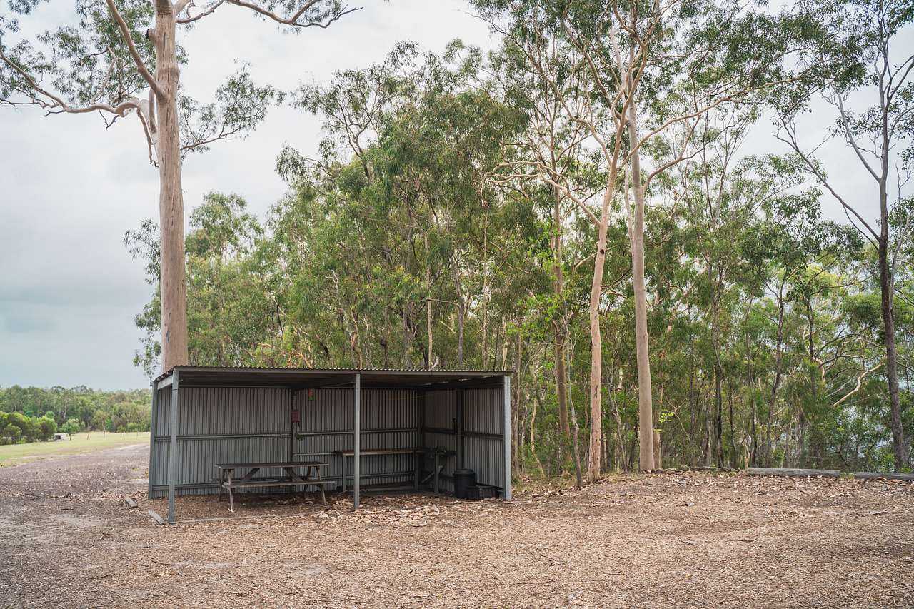 Undercover table/sink area at Red Hill campsite