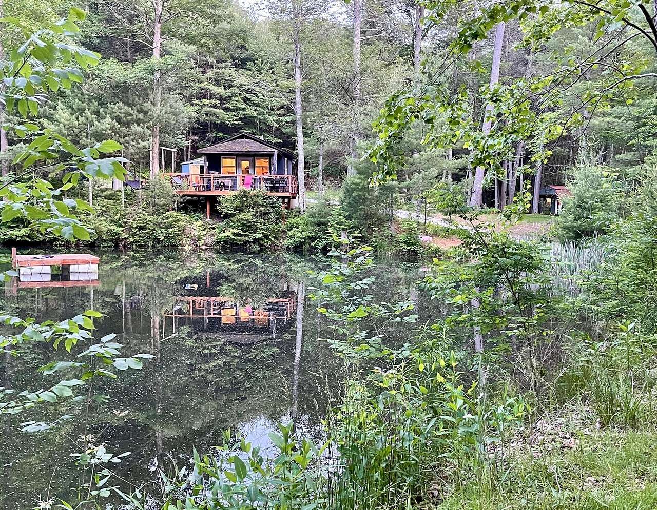 Sycamore Pond and Mountain Cabin photo from across the pond. 
