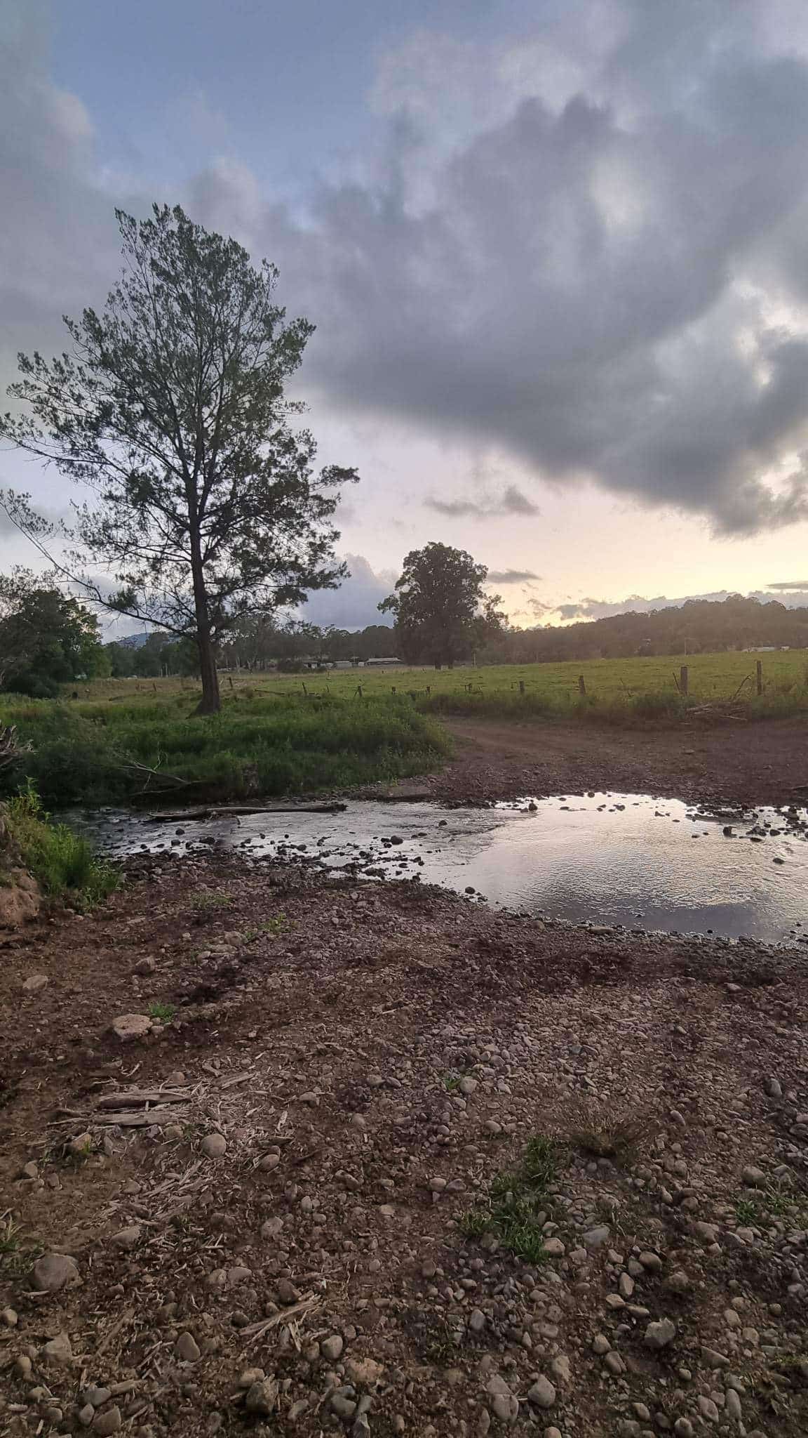 Sunset across Bril Bril creek crossing