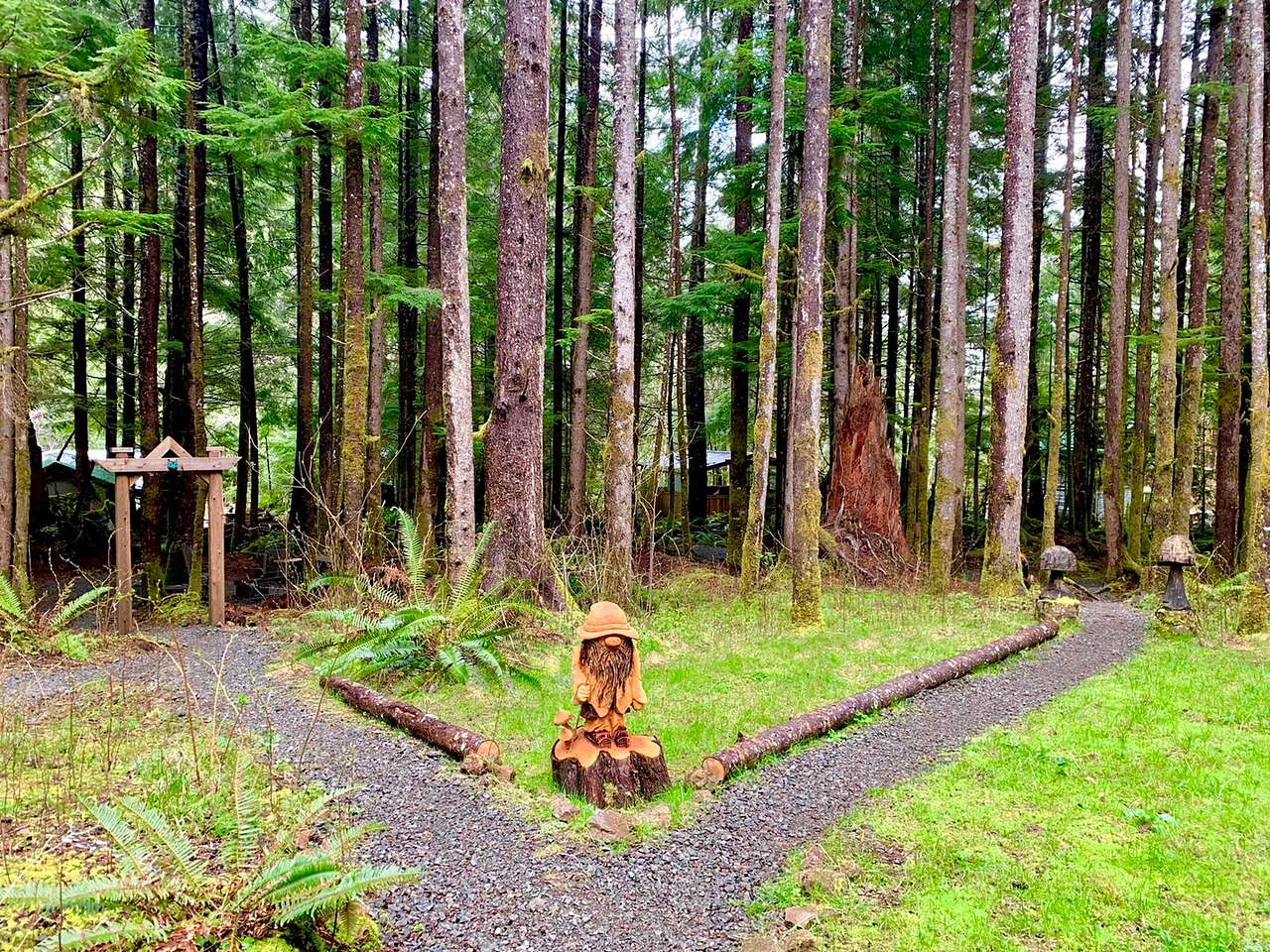 Camp in the sol duc rainforest one mile from the hotsprings park entrance and lake crescent. Enjoy covered outdoor kitchens an hot showers.  Located at mile 35.5 of the Olympic discovery trail. 