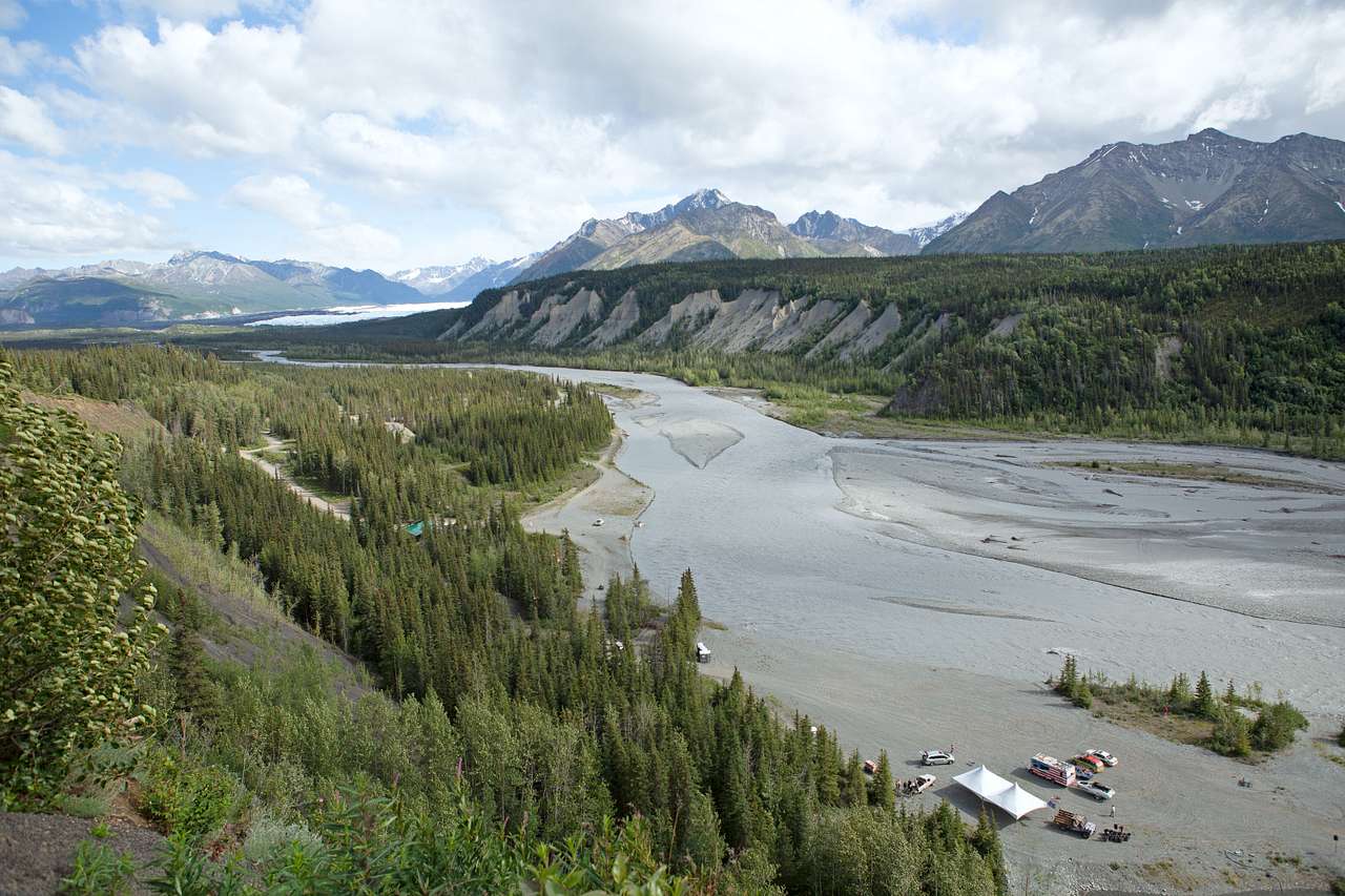 View from the back to the site, you can see the Matanuska Glacier in the distance!