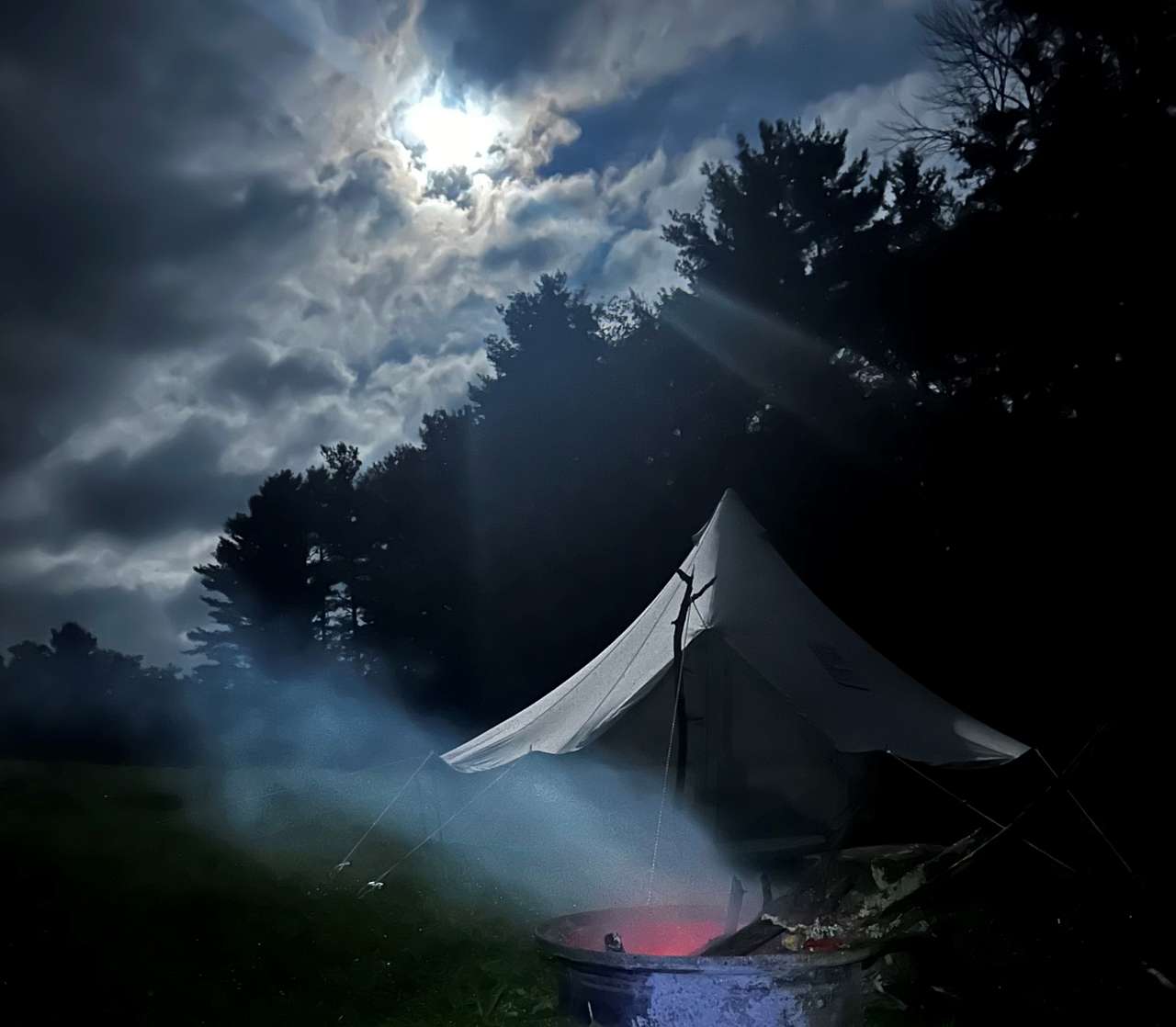 Bell Tent in the moonlight.