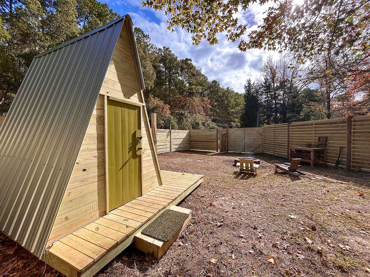 Cozy A-Frame Cabin Camping