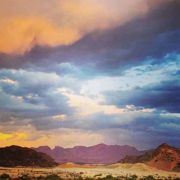 Views of the Chisos mountains from the tent will not disappoint. 