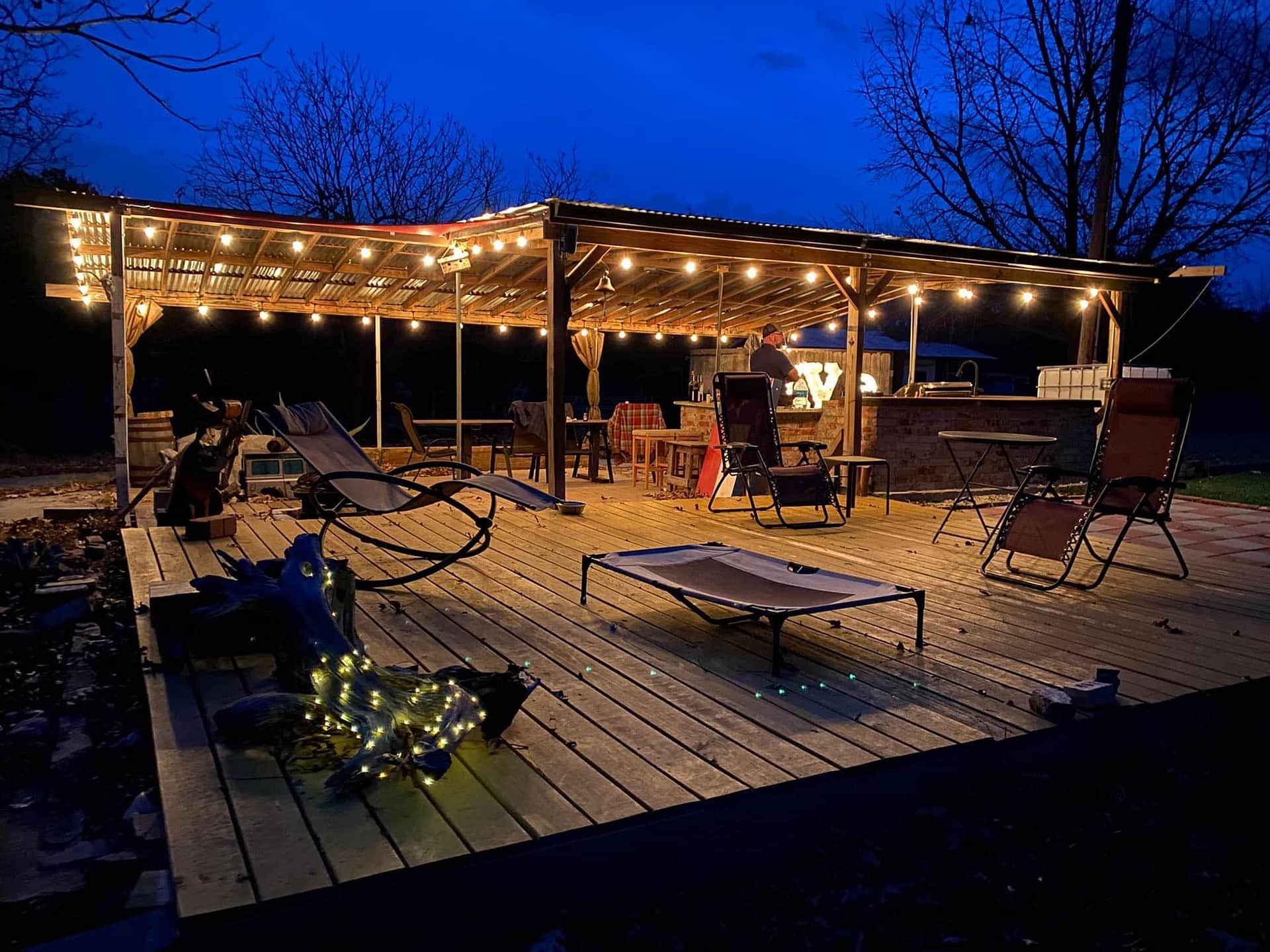 Relaxing in the evening on the deck