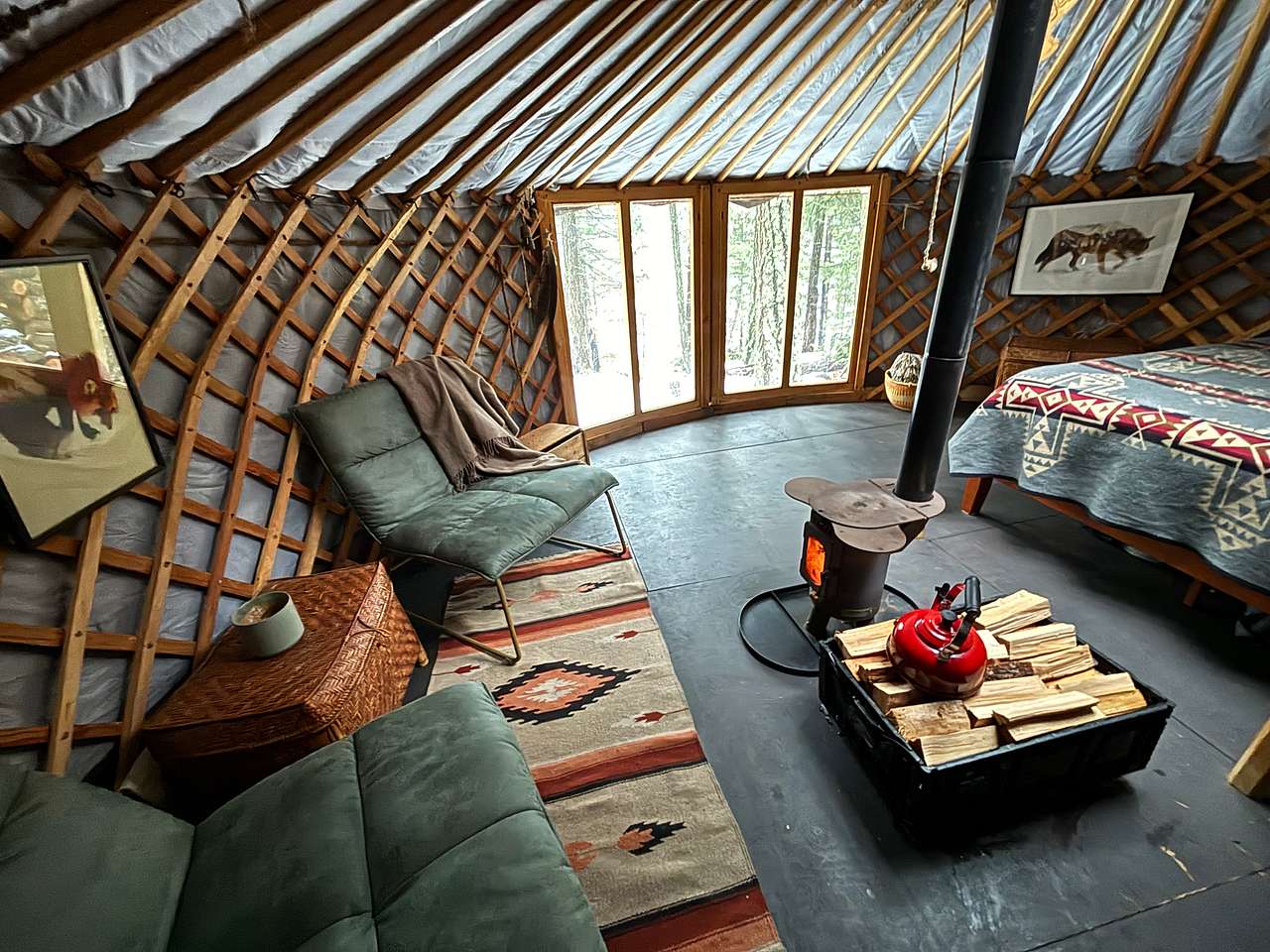 Inside our Mongolian Yurt