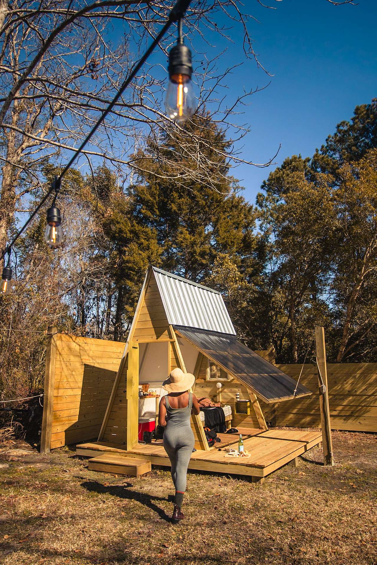 Cozy A-Frame Cabin Camping