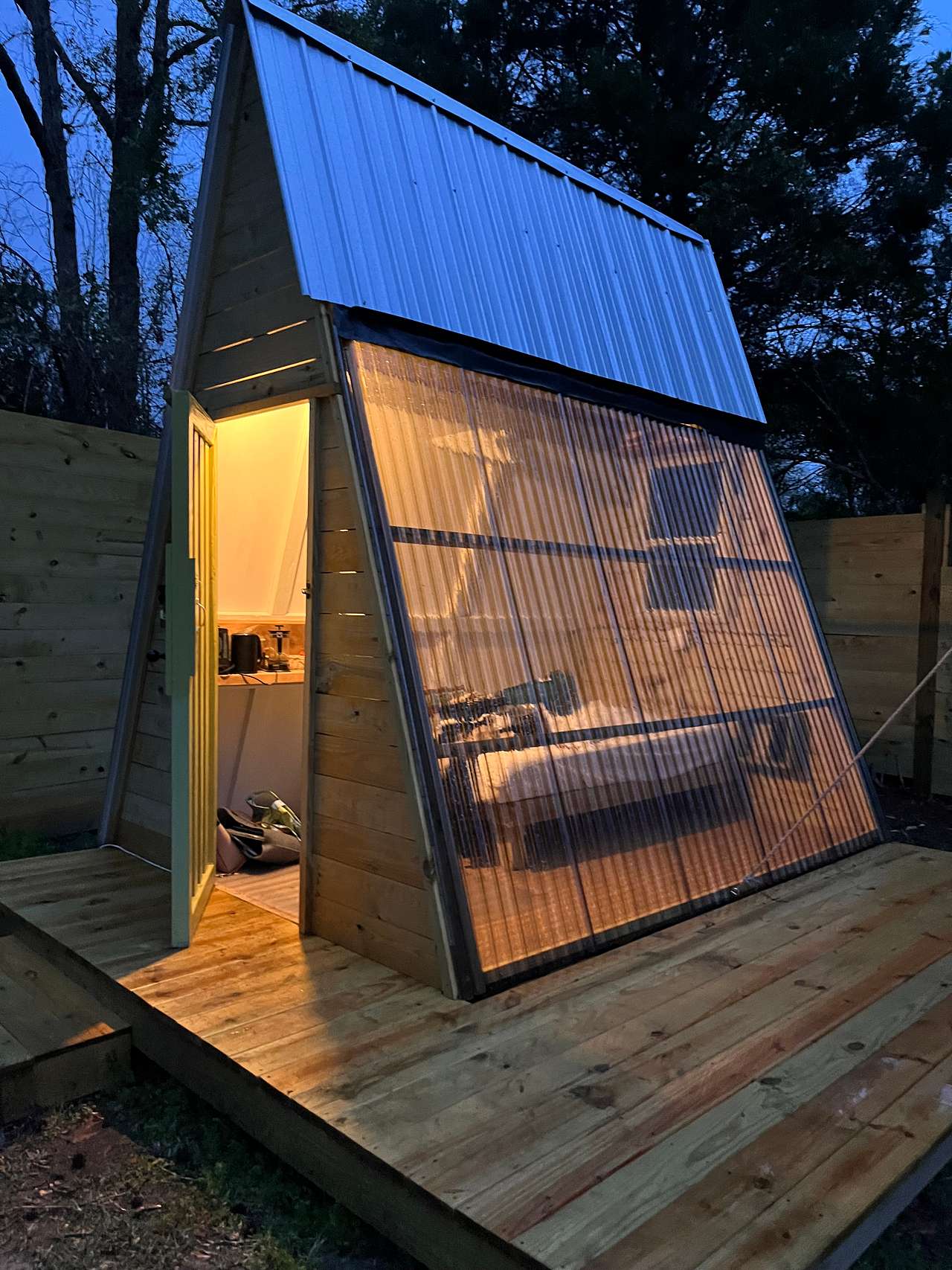 Cozy A-Frame Cabin Camping