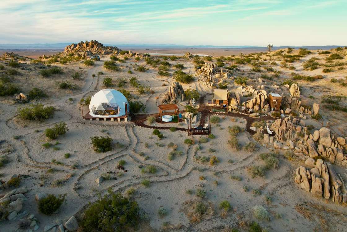 Private Hilltop Desert Dome + Pool | 1 Hr from LA