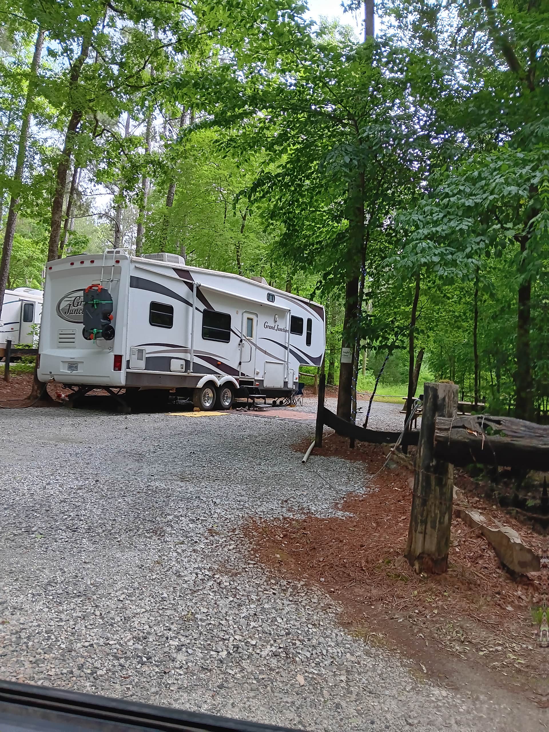 Experienced RV-er said this was their best site ever. I didn't have anymore full hook up sites available and told them they could try it. I was surprised to see this rig in place. Owner said it was no problem getting in or getting out. They loved it!