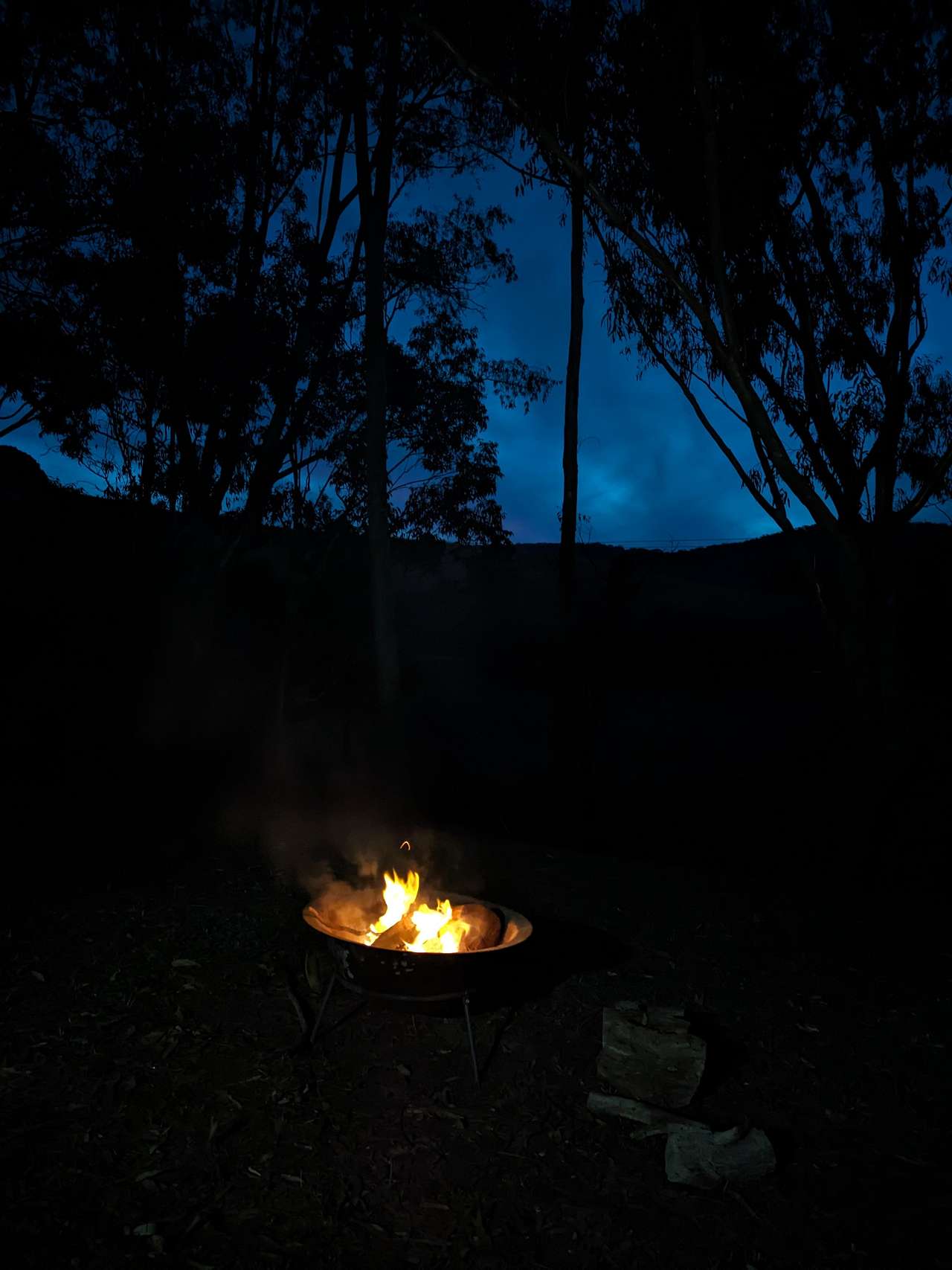 Night time fire pit to keep us warm