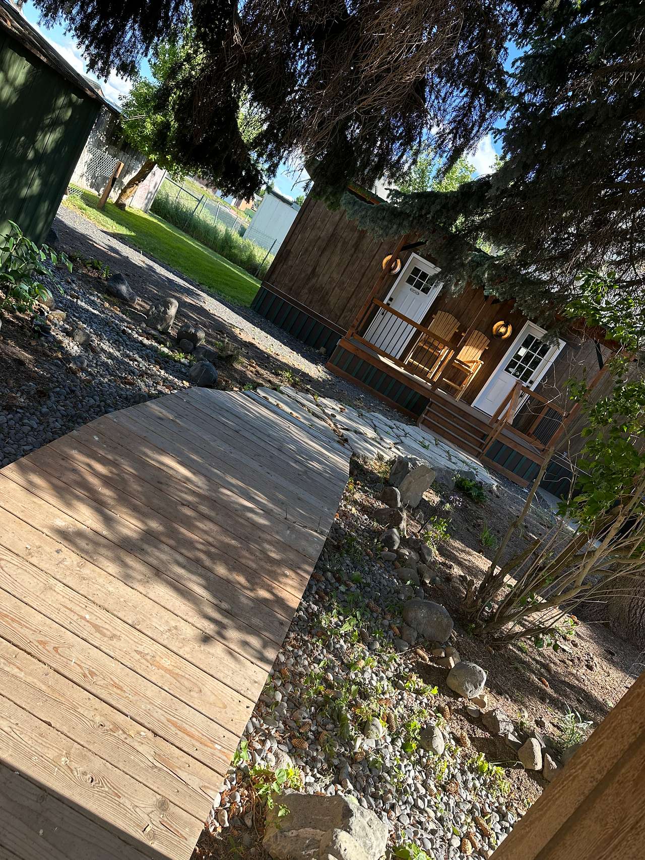 Just a short stroll to the new bathhouse this year!