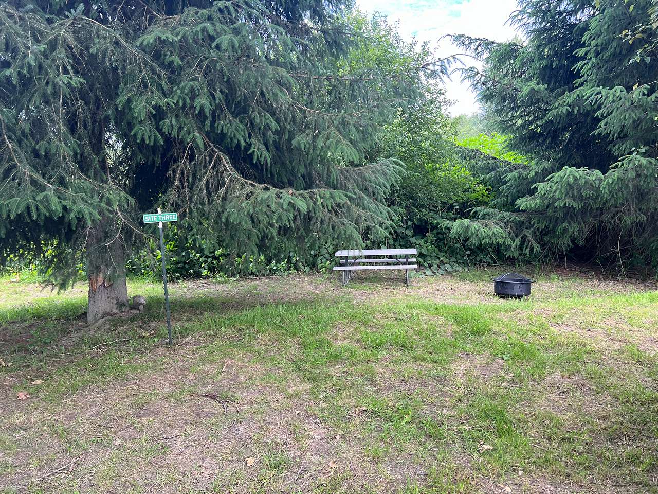 Site 3 with it's own firepit and picnic table