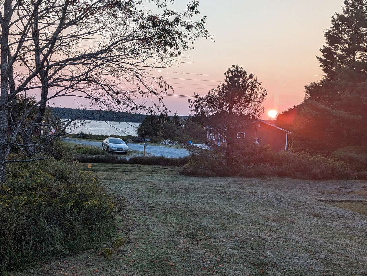 Beautiful sunset from our camper.