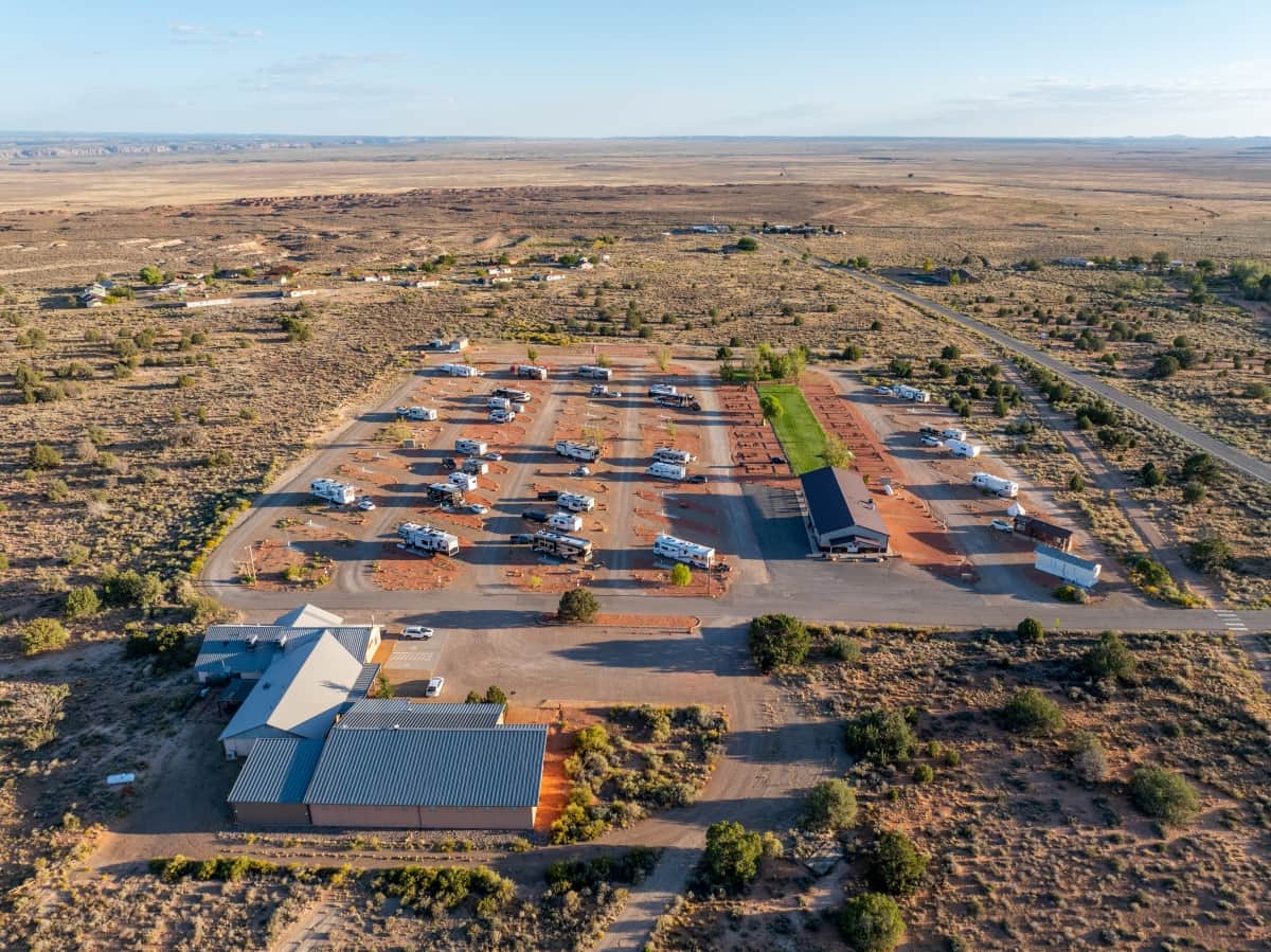 Aerial view of the RV park