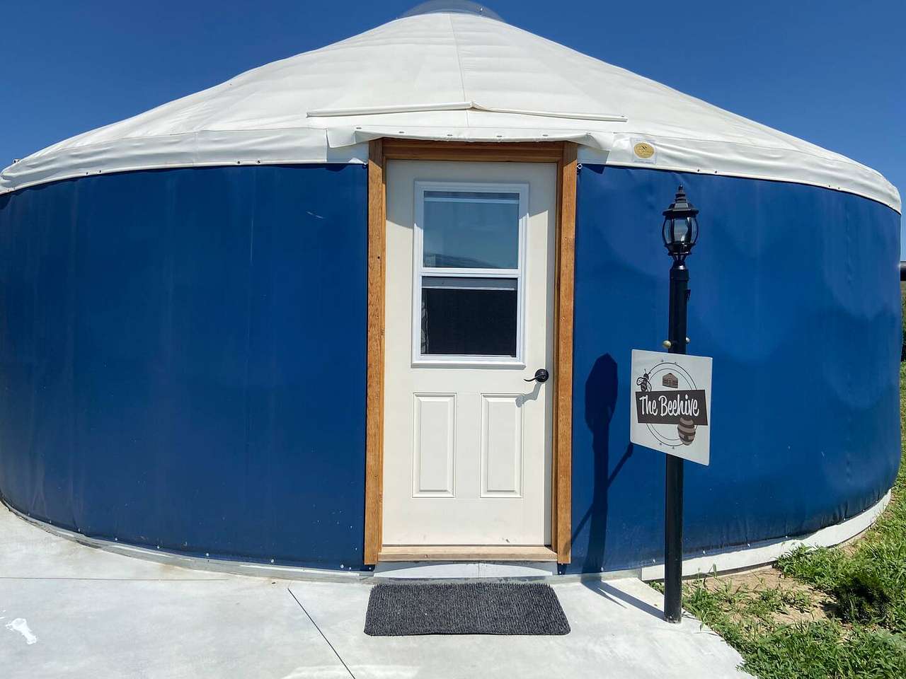 Front door to the Beehive yurt.  Welcome, come on in.
