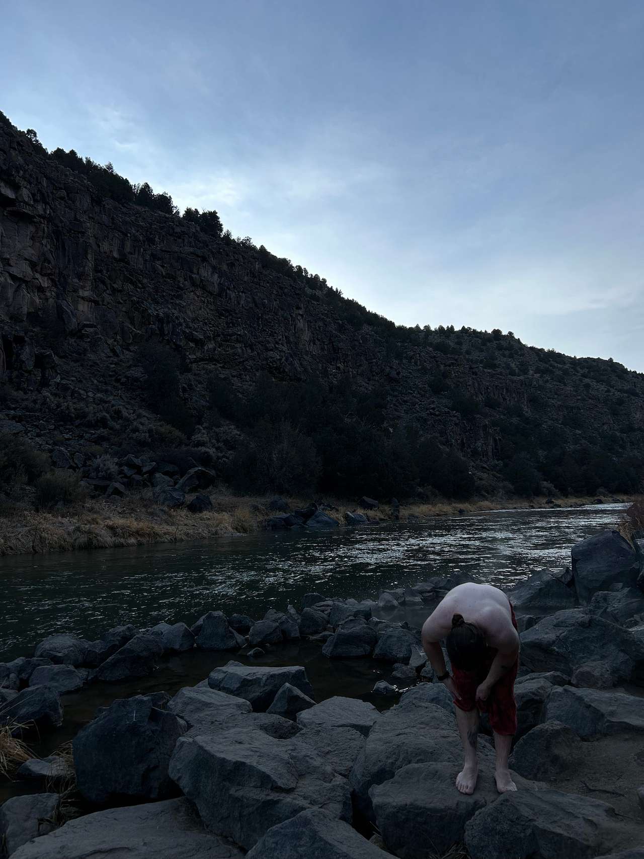 Per a recommendation from the host, we went to the Black Rock Hotspring at sunrise.