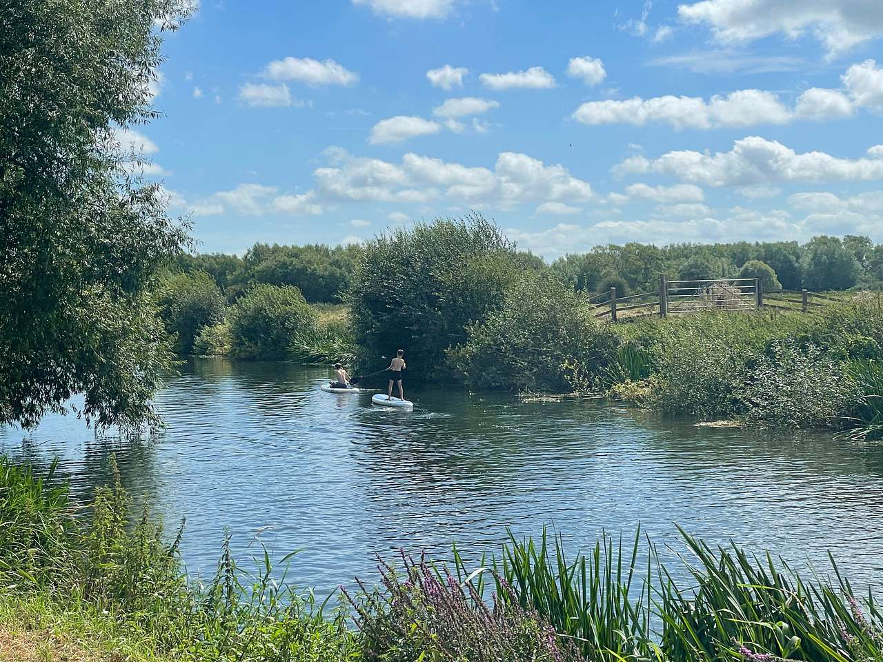 Kayaking on the River Brue from the campsite