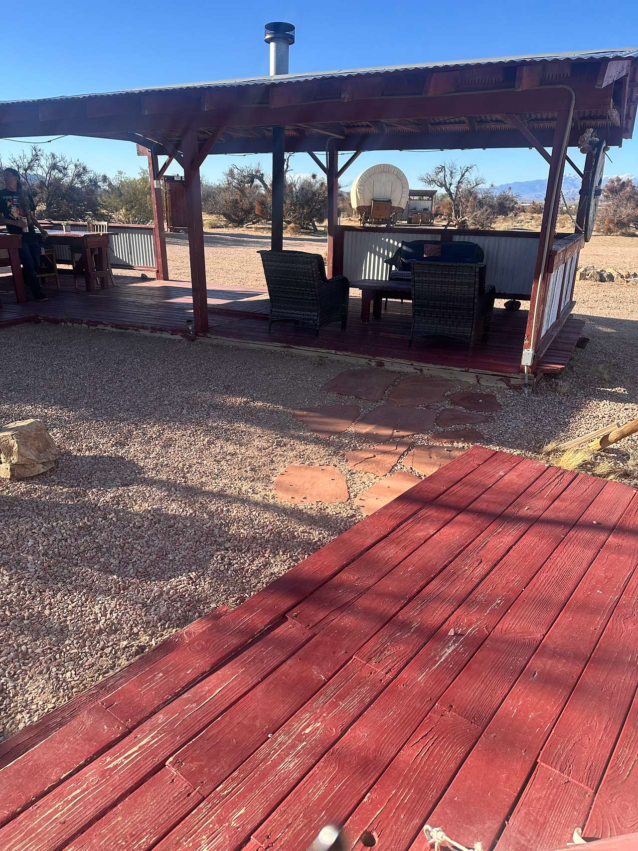 View of the outdoor living space from the TP
