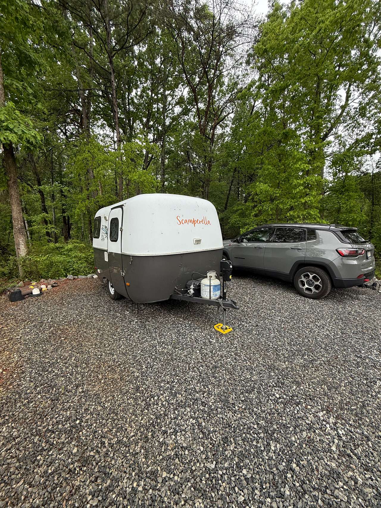 The gravel area for a camper 