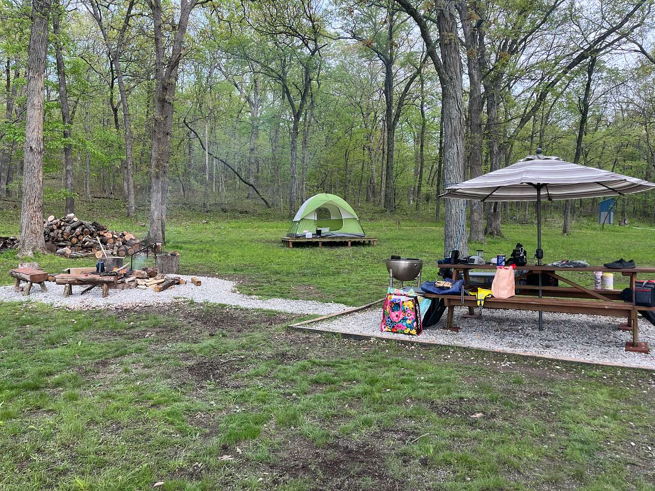 Also thankful for the umbrella over the picnic table. 