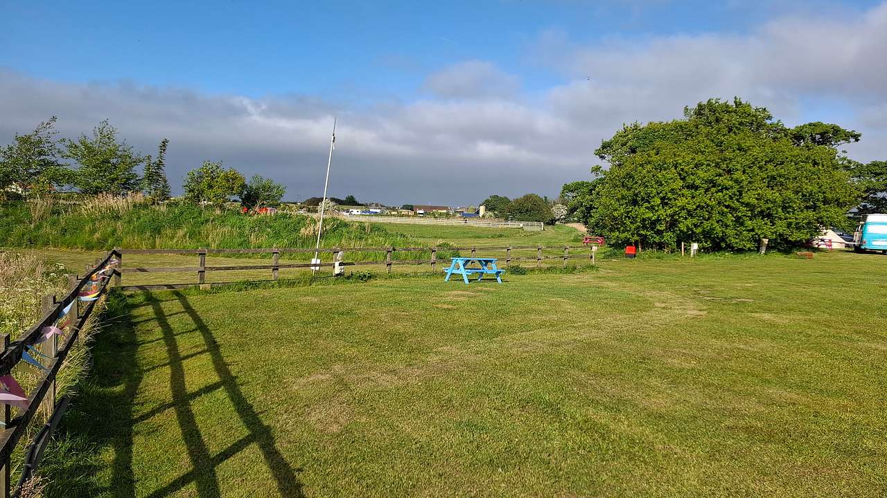 Enclosed dog field in the distance