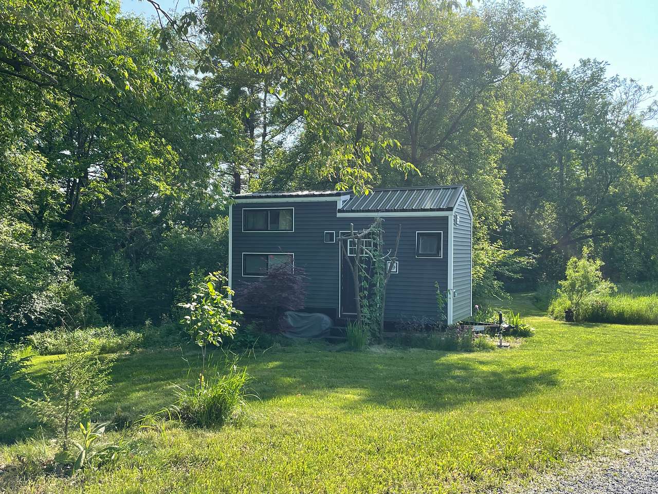 The solitude of a creekside tiny home