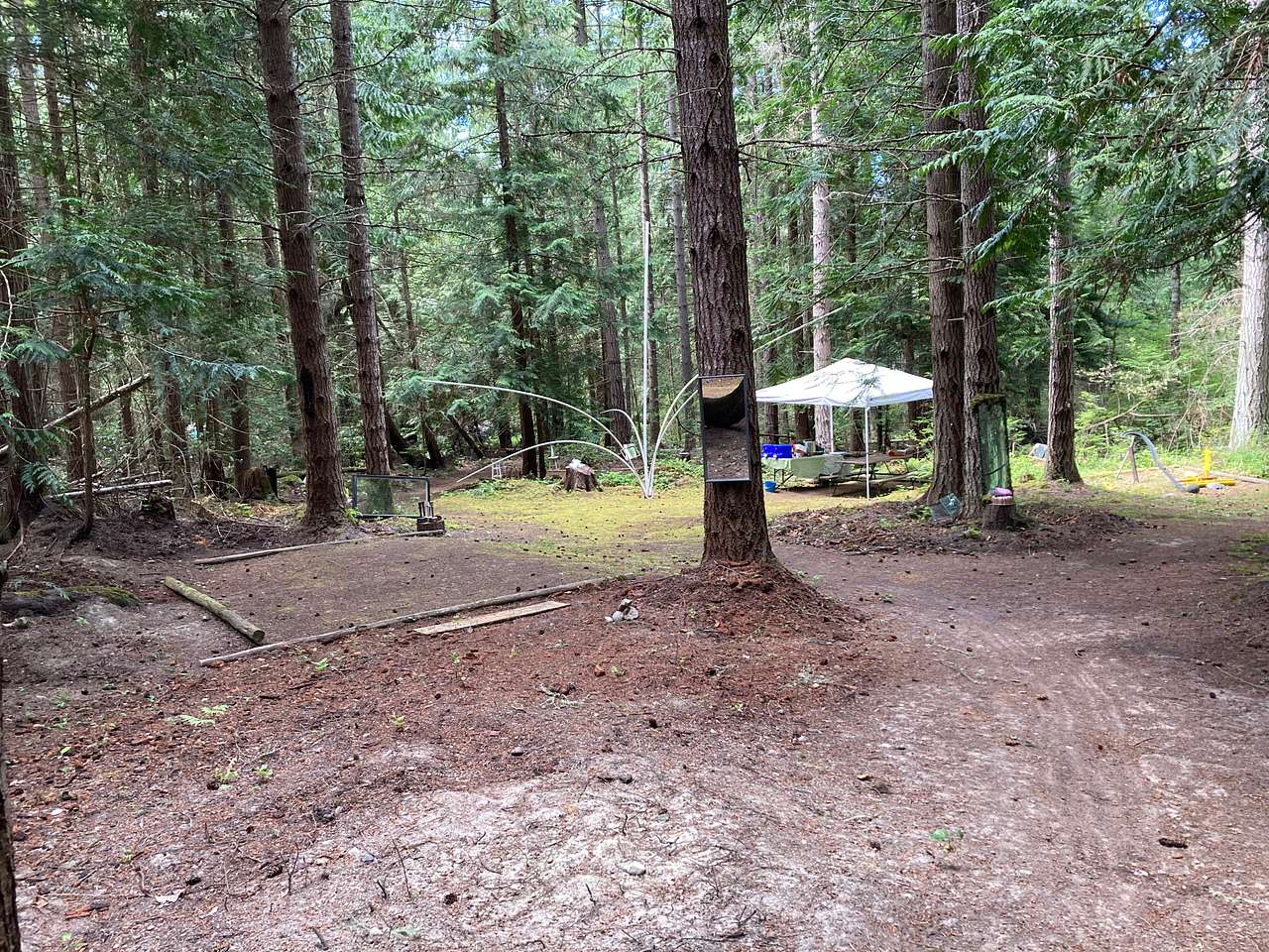 Long view of Food Tent and one campsite