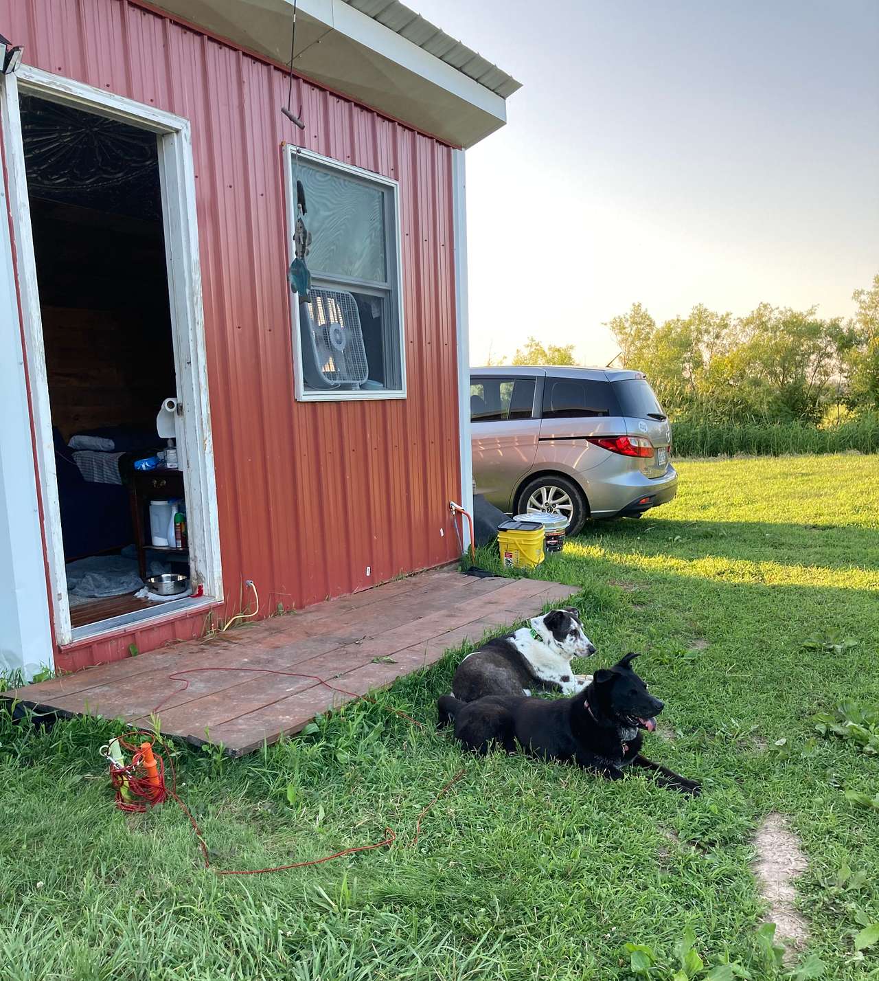 Cabin. I was able to leash my dogs conveniently 