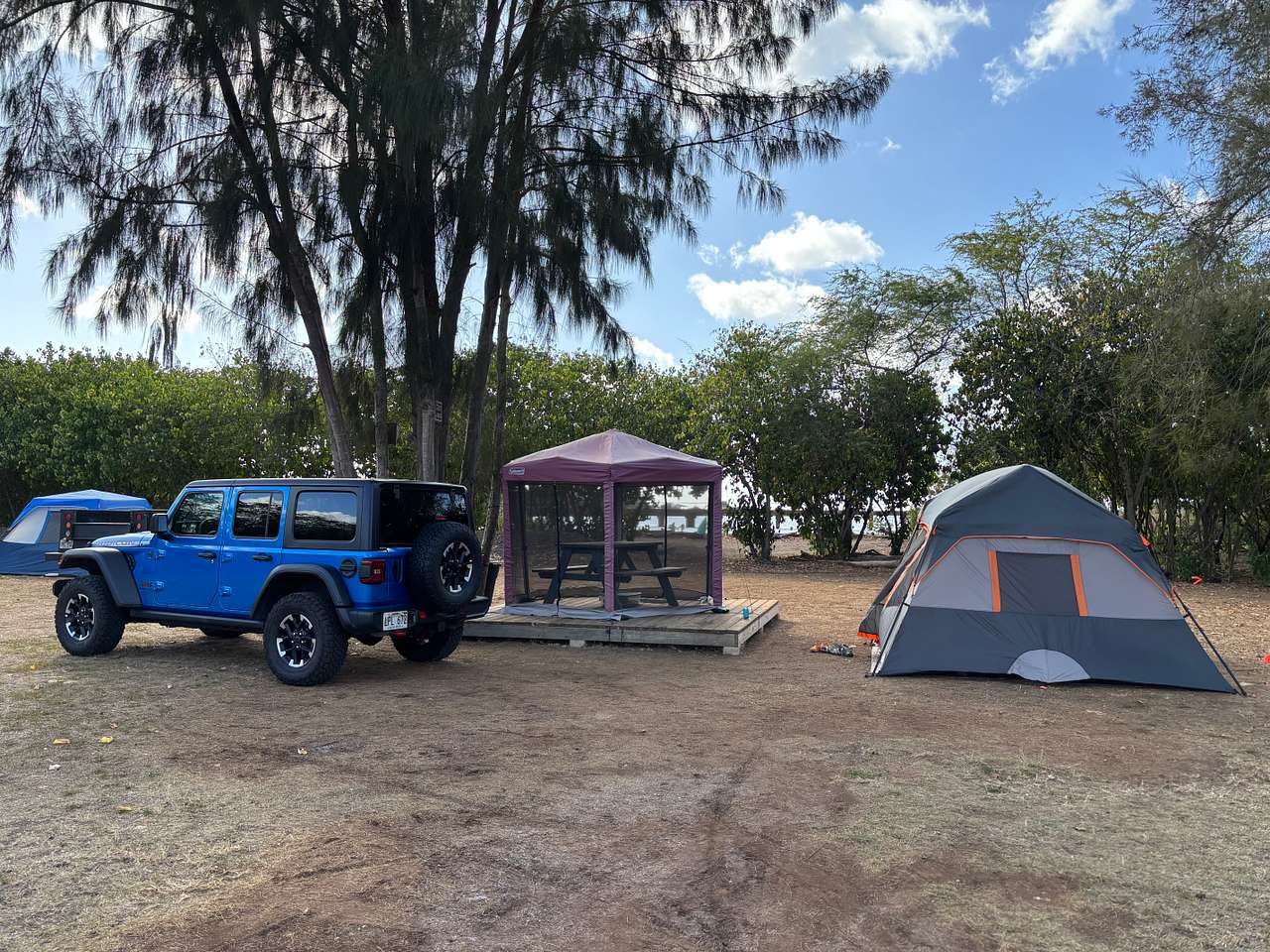 Tent she set up for us and gazebo. 